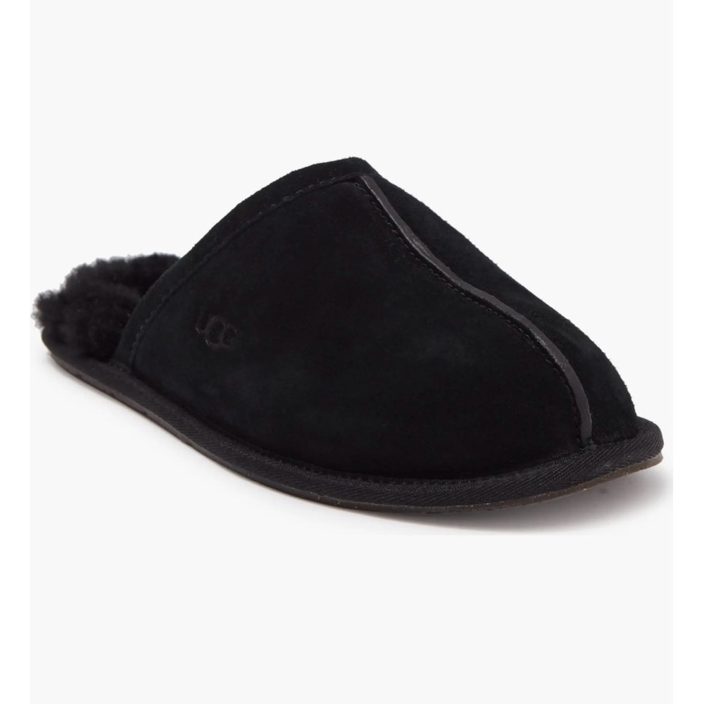 UGG Black Suede Slip-On Slippers